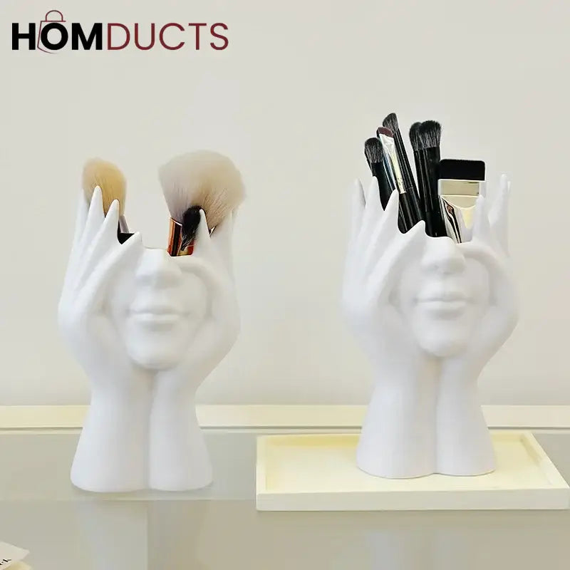 Face Planter Vase – Modern Abstract Hand Sculpture Flower Pot for Home & Office Decor