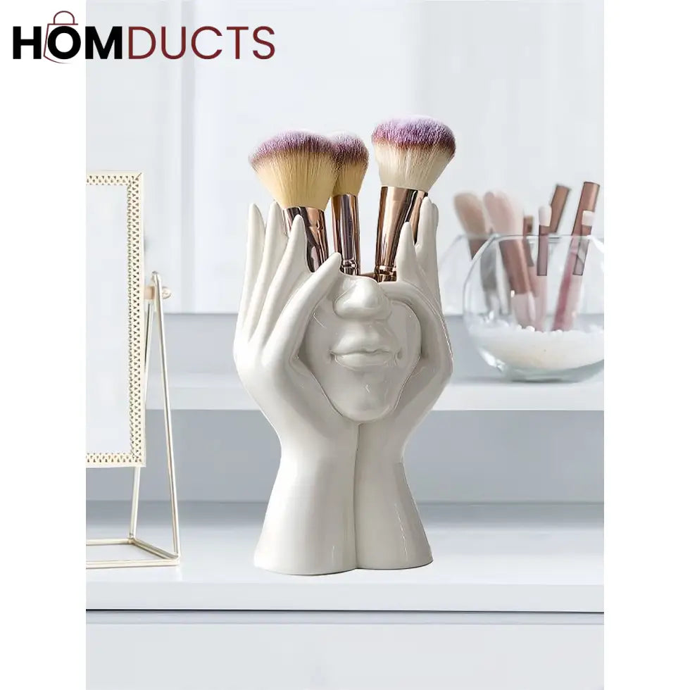 Face Planter Vase – Modern Abstract Hand Sculpture Flower Pot for Home & Office Decor