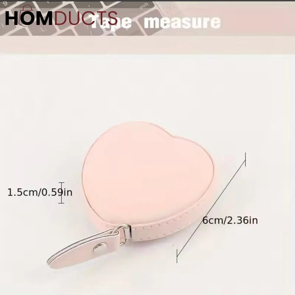 Chérie Heart PU Leather Measuring Tape – Blush Pink Retractable 1pc
