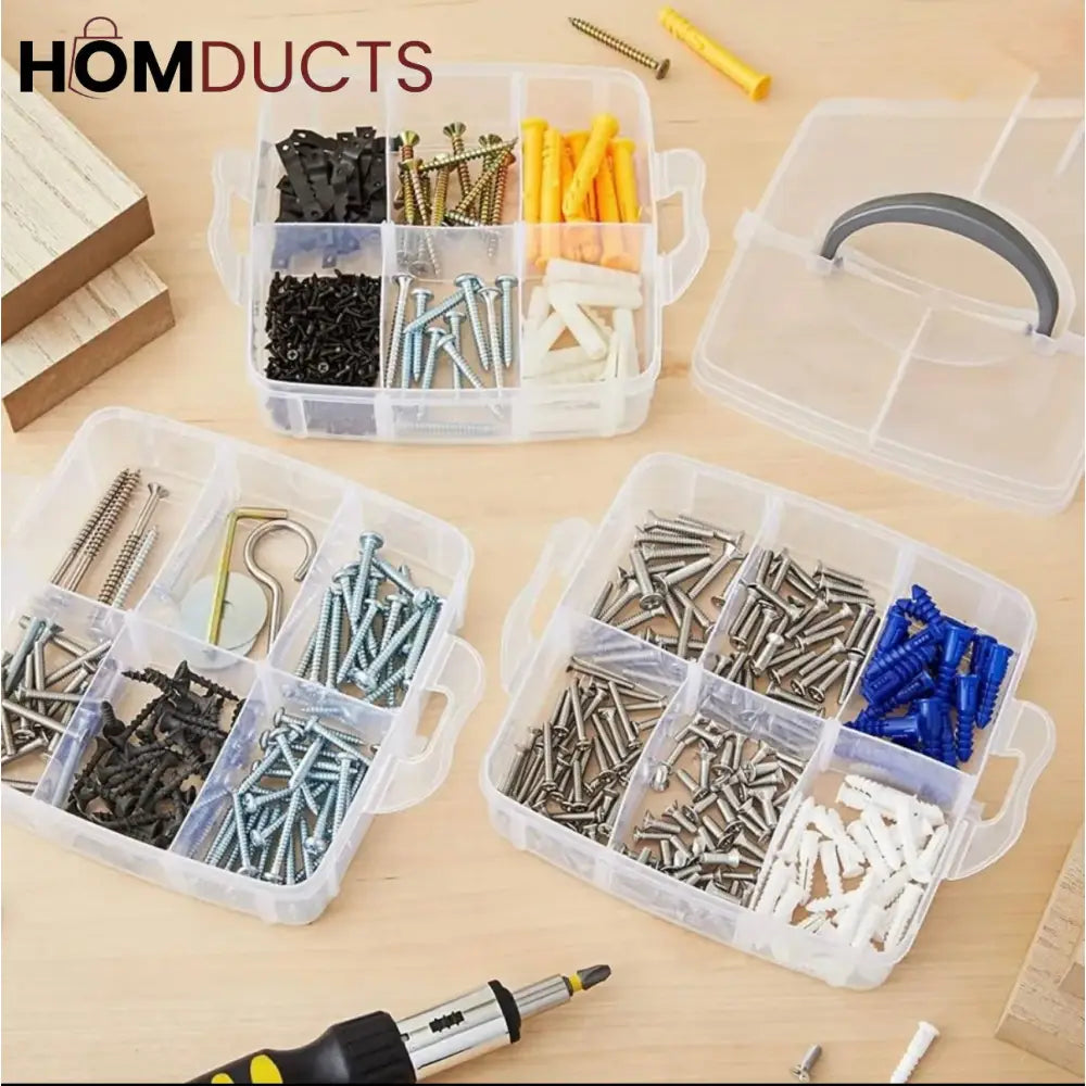 Clear Organizer Box – Portable Storage Case for Threads, Beads & DIY Accessories