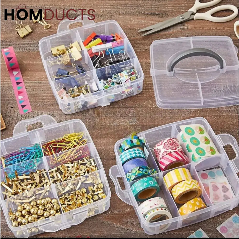 Clear Organizer Box – Portable Storage Case for Threads, Beads & DIY Accessories