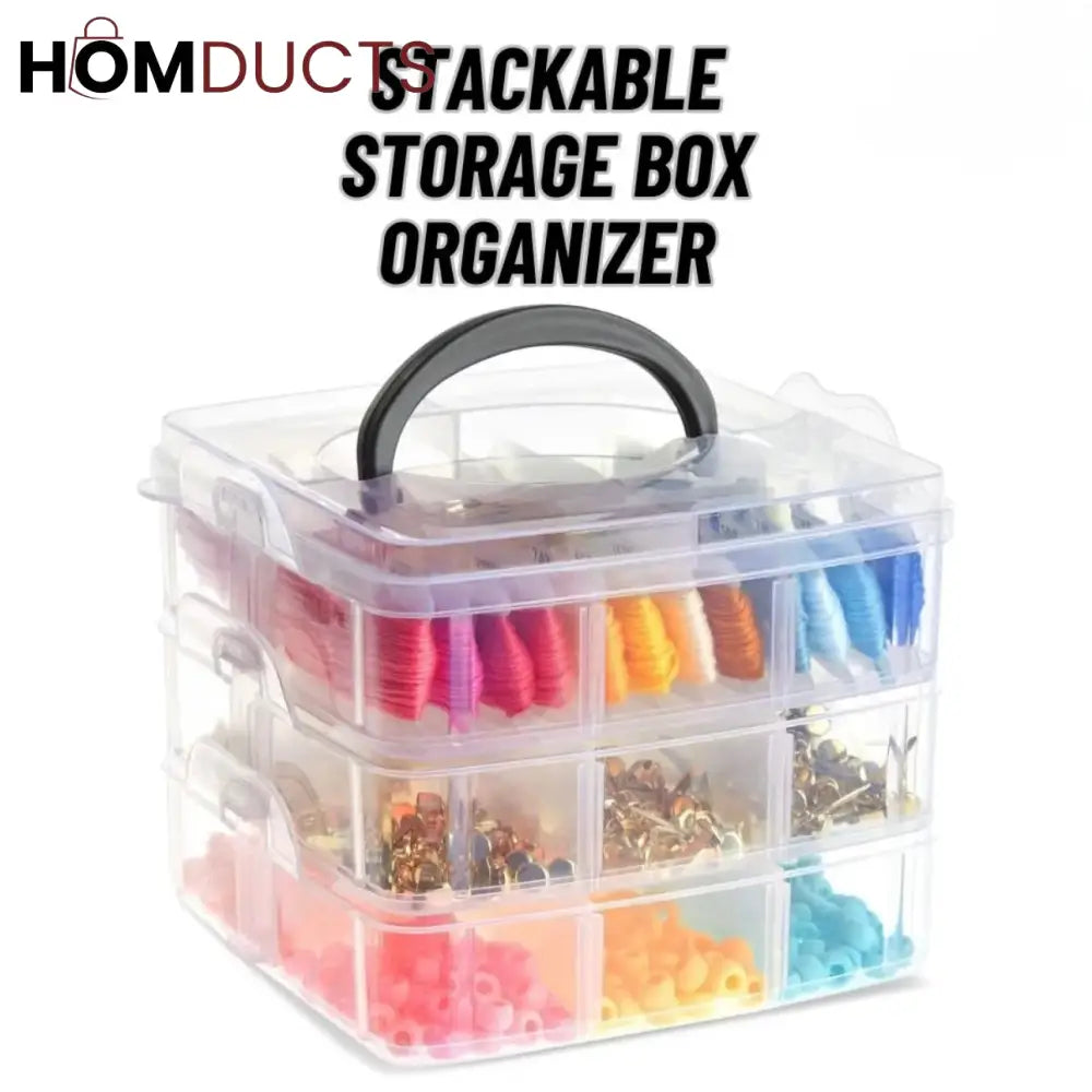 Clear Organizer Box – Portable Storage Case for Threads, Beads & DIY Accessories