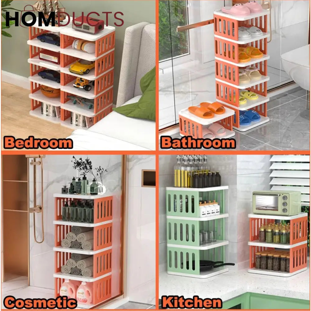 ColorBlock Luxe Modular Shoe Rack –5 Tier Stackable Storage Stand