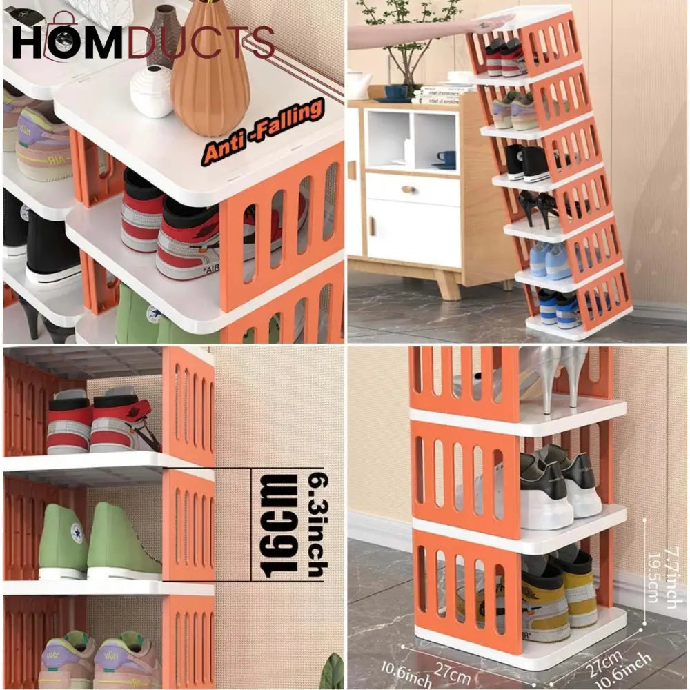ColorBlock Luxe Modular Shoe Rack –5 Tier Stackable Storage Stand