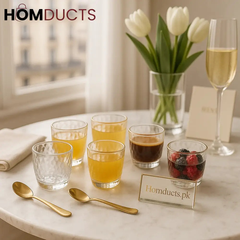 CrystalTextured Luxe Mini Glass Set – 100ml (6pcs)