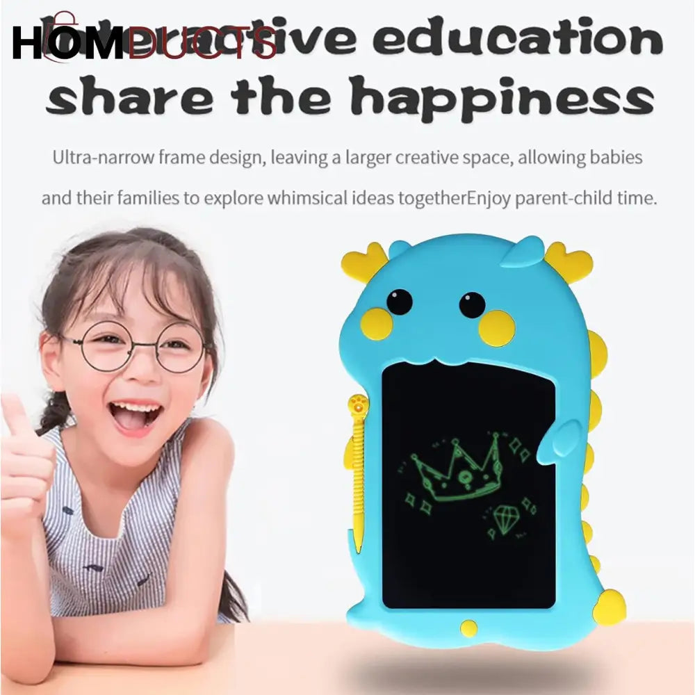 Cute Dragon LCD Writing Tablet – Eye Protection Digital Drawing & Learning Board for Kids