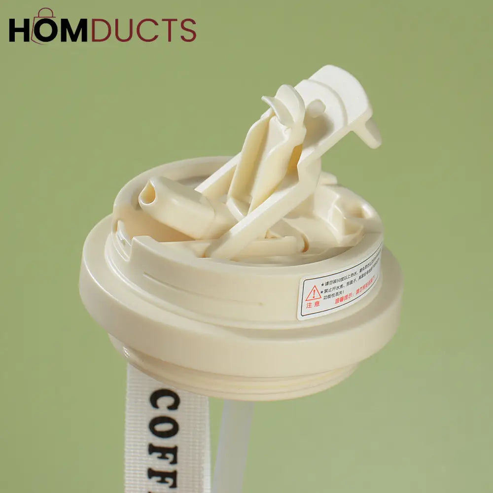 Cute Labubu Cartoon Coffee Tumbler – Insulated Travel Mug with Lid & Strap for Hot and Cold Drinks