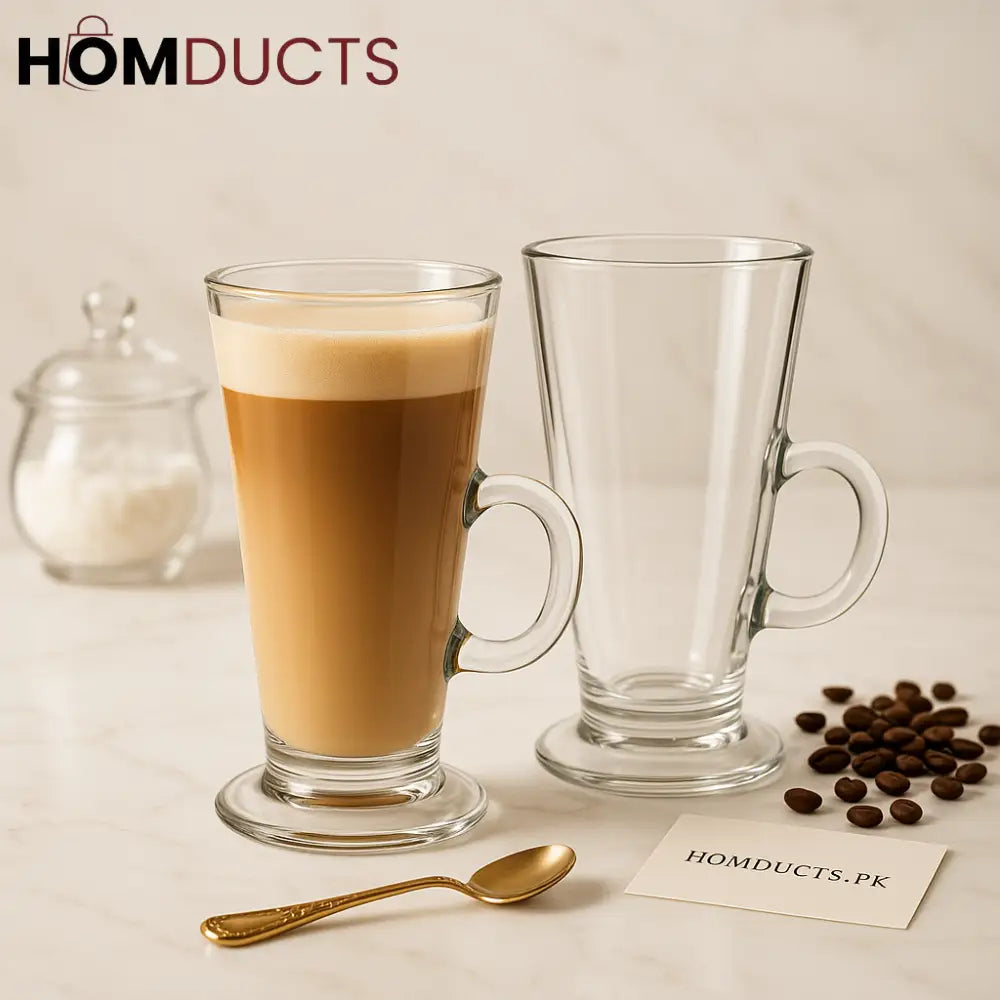 Danny Home Premium Irish Coffee Glasses – Set of 4| 290ml Elegant Latte Mugs