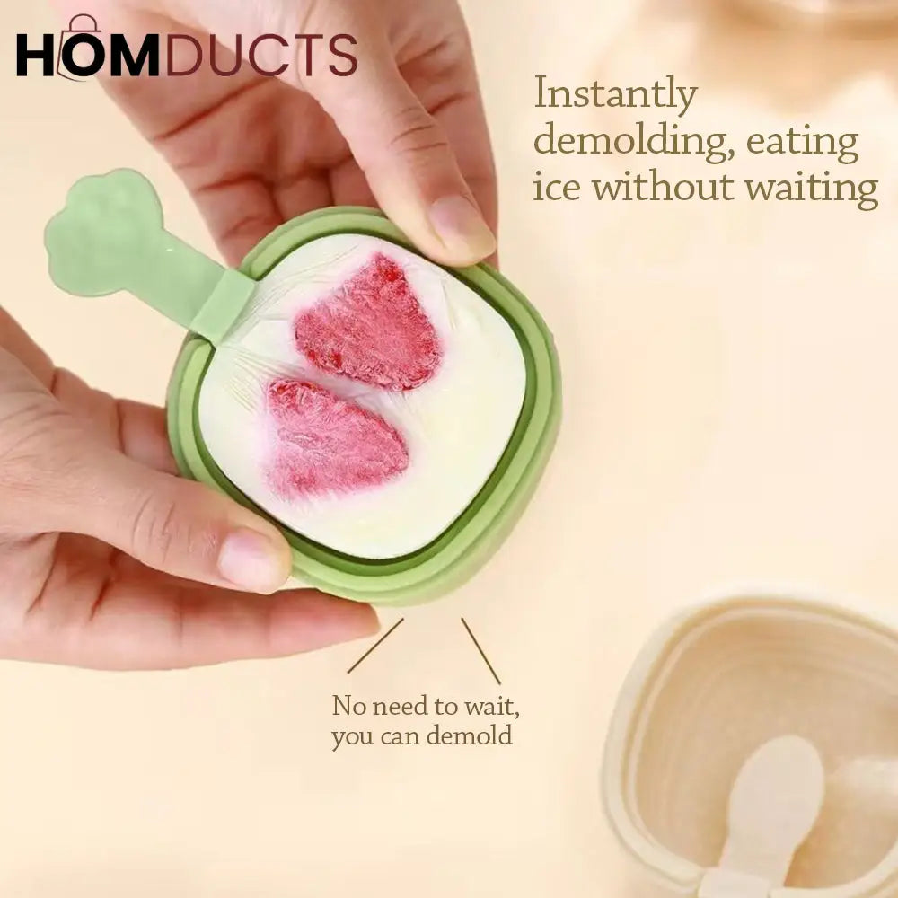 Ecoco Silicone Ice Lolly Molds with Sealing Lid – Fruit-Shaped Popsicle Maker for Homemade Frozen Treats 2pcs set