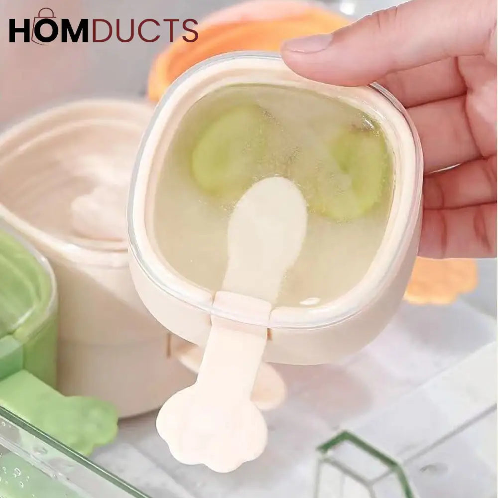 Ecoco Silicone Ice Lolly Molds with Sealing Lid – Fruit-Shaped Popsicle Maker for Homemade Frozen Treats 2pcs set