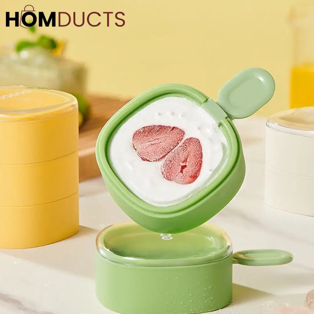 Ecoco Silicone Ice Lolly Molds with Sealing Lid – Fruit-Shaped Popsicle Maker for Homemade Frozen Treats 2pcs set