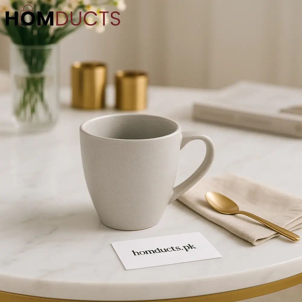 Elegant Matte White Ceramic Mug – Luxury Minimalist Drinkware”