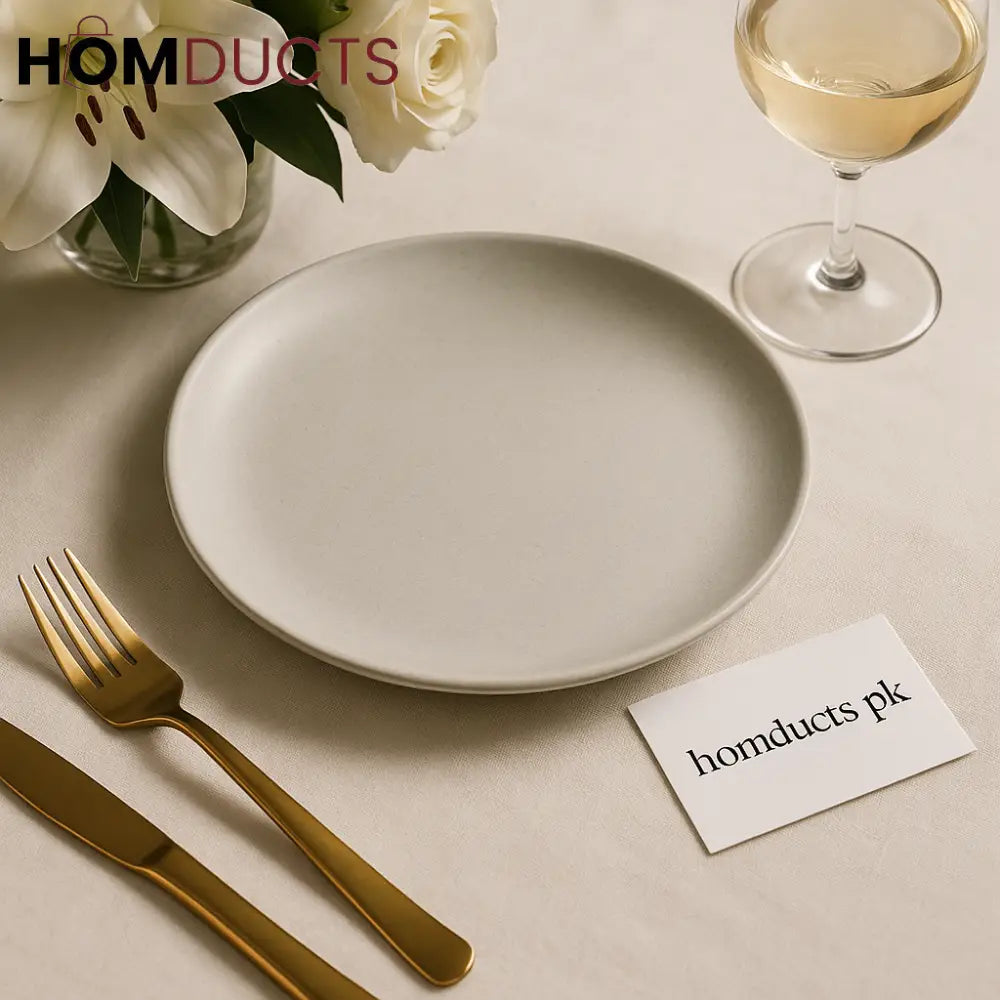 Elite Matte White Flat Plate – Luxury Minimalist Dinnerware