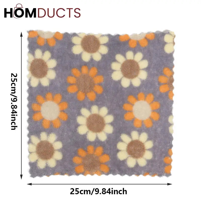 Floral Pattern Soft Cotton Face Towels – Absorbent & Quick-Dry Washcloths for Bathroom & Travel (Set of 5)