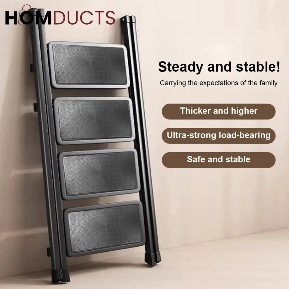 Foldable 5-Step Aluminum Ladder with Anti-Slip Wide Steps – Compact & Space-Saving Design for Home & Office Use