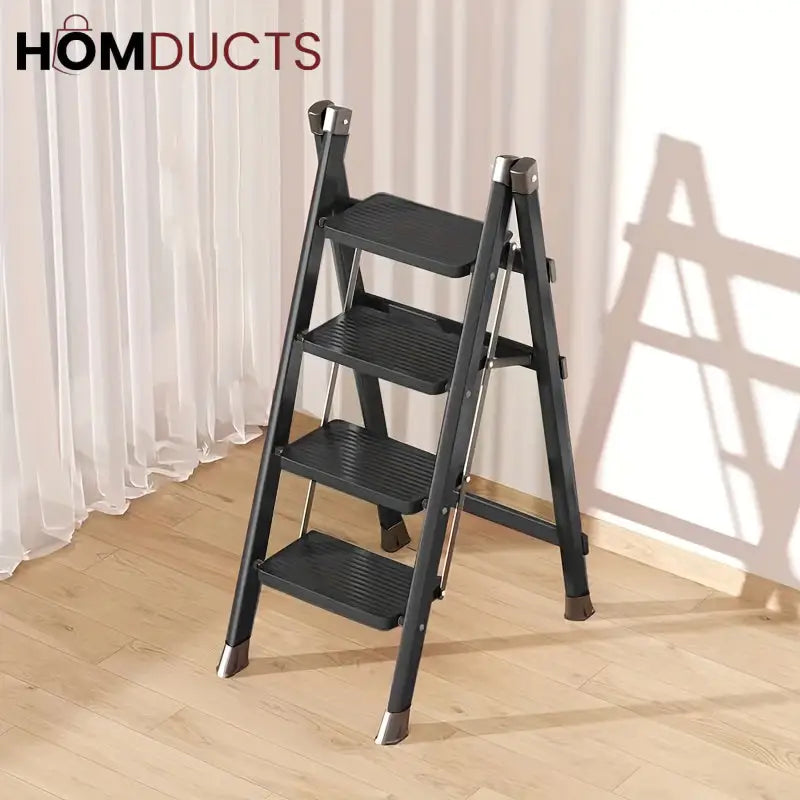 Foldable 5-Step Aluminum Ladder with Anti-Slip Wide Steps – Compact & Space-Saving Design for Home & Office Use
