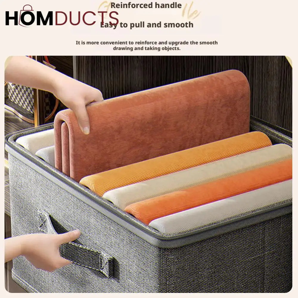 Foldable Fabric Storage Boxes with Zipper and Handles – Stackable Closet Organizer Bins for Clothes, Bedding & Household Items