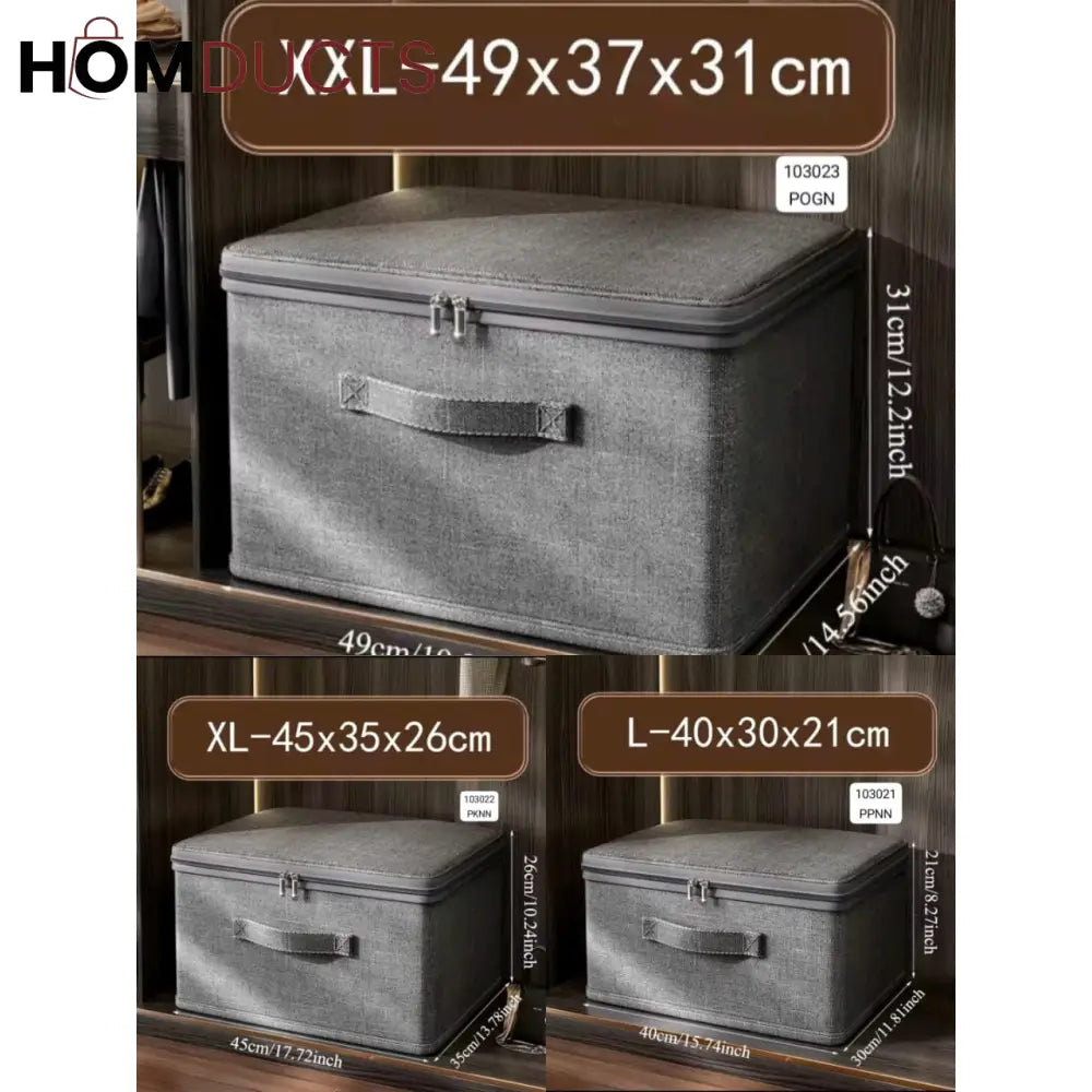 Foldable Fabric Storage Boxes with Zipper and Handles – Stackable Closet Organizer Bins for Clothes, Bedding & Household Items