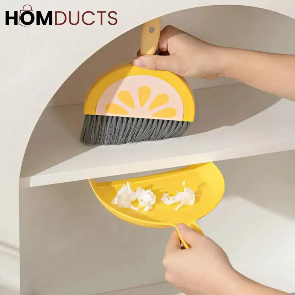 Fruit Style Mini Dustpan & Brush Set – Watermelon, Lemon & Kiwi Design