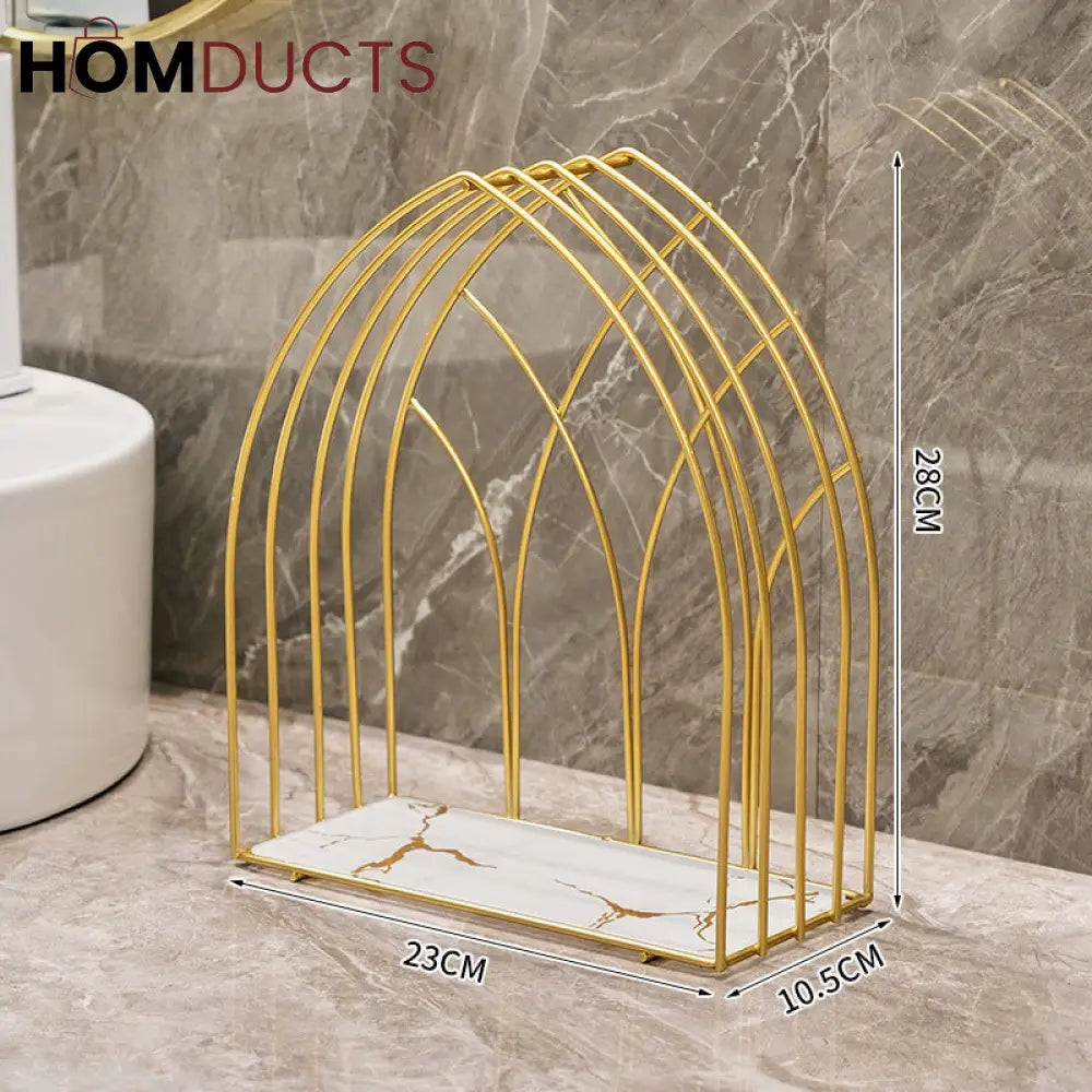 Golden Arch Luxe Vanity Organizer – Skincare & Makeup Display Rack