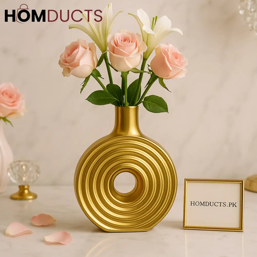 Golden Luxe Circle Vase