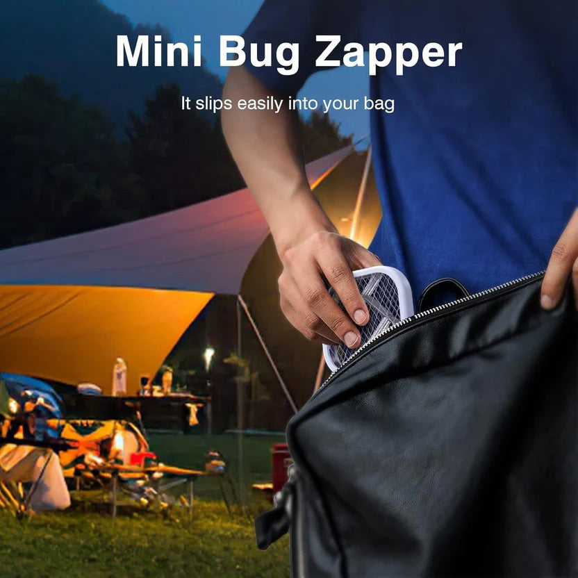 Electric Mini USB Mosquito Killer Racquet Lamp – Rechargeable Wireless Insect Catcher & LED Night Light for Home & Outdoor Use