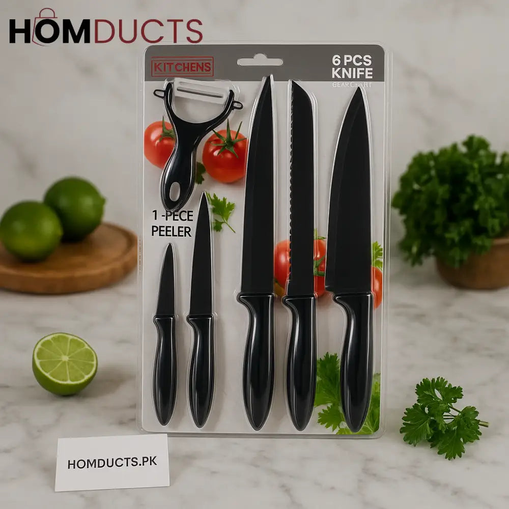 Kitchens 6-Piece Premium Knife & Peeler Set – Stainless Steel Blades for Effortless Cutting