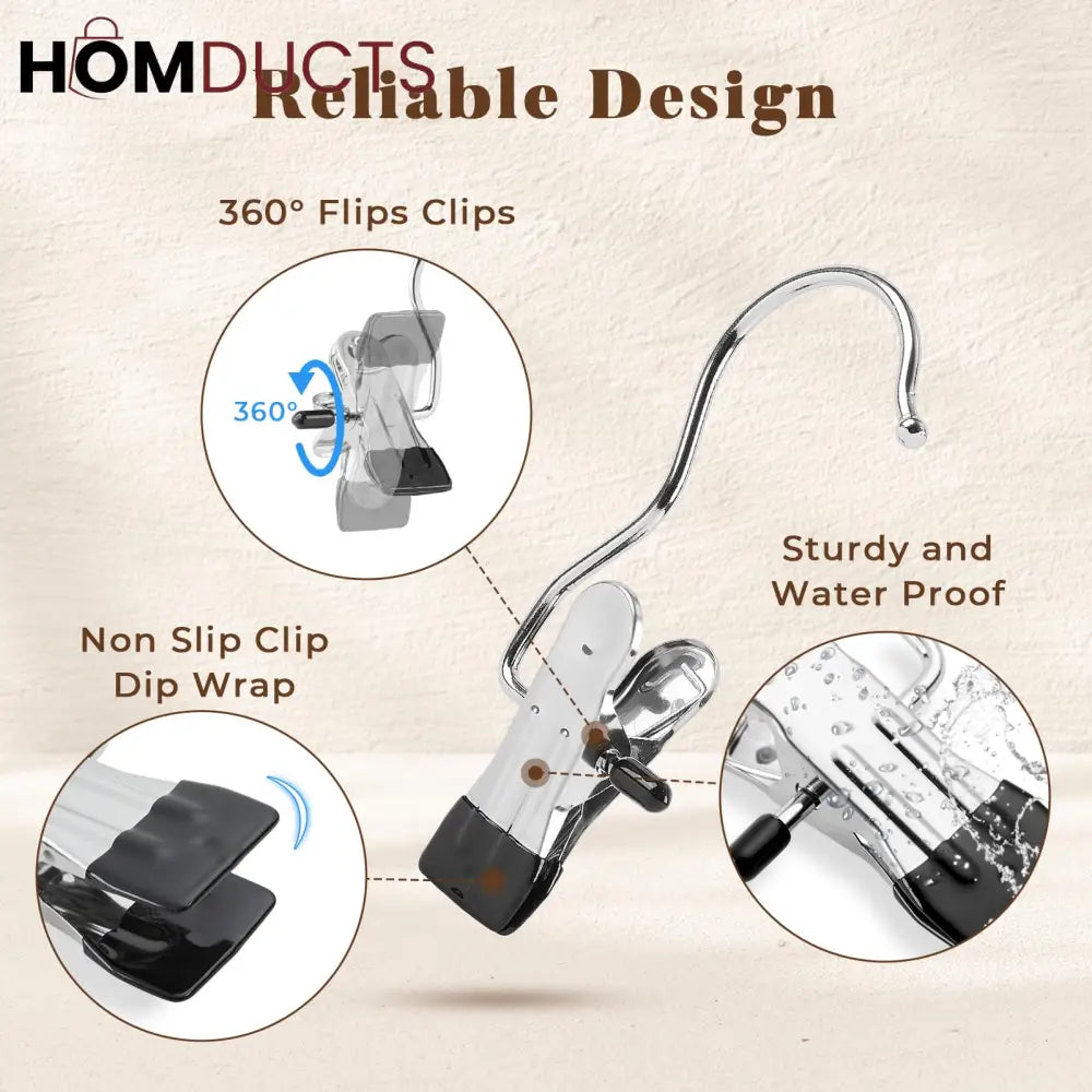 Laundry Hanging Hooks Clothes Pin For Closet Organizer (Pair)