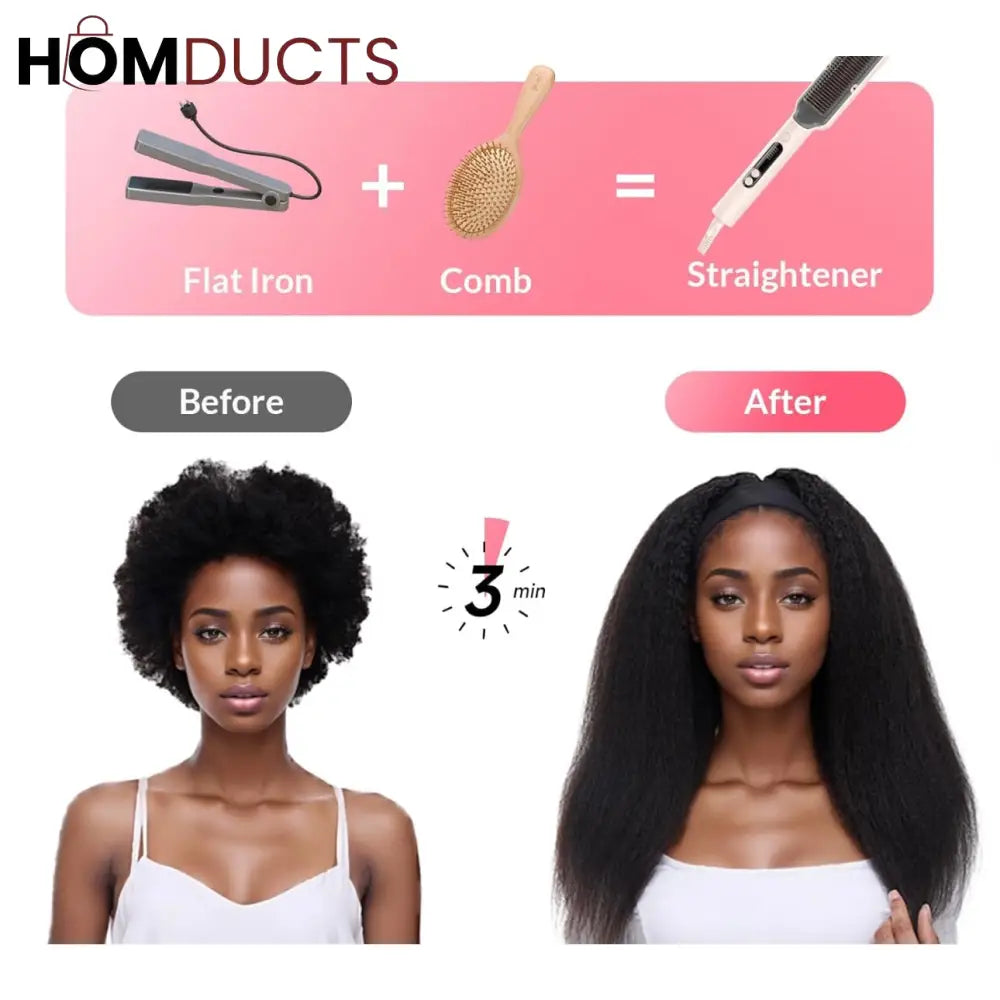 Luxury Electric Hair Straightening Brush – 4-in-1 Professional Styling Comb