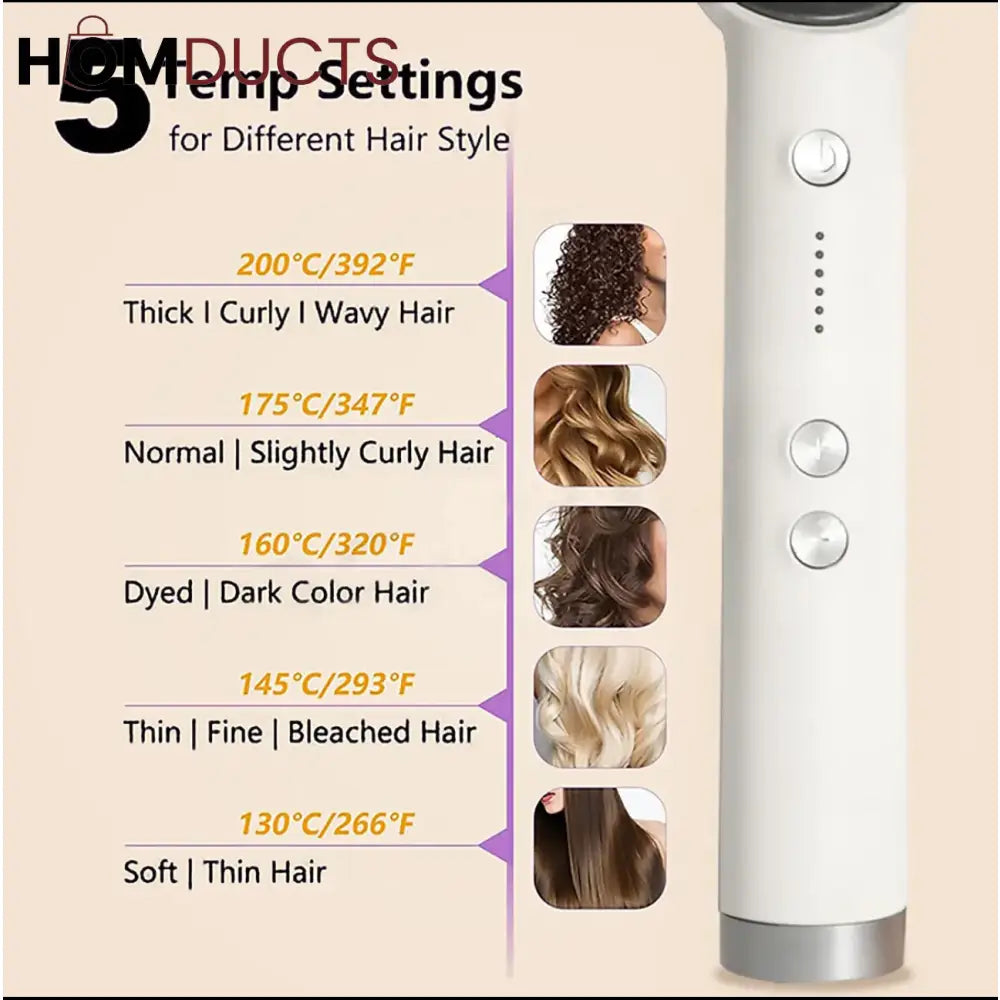 Luxury Electric Hair Straightening Brush – 4-in-1 Professional Styling Comb