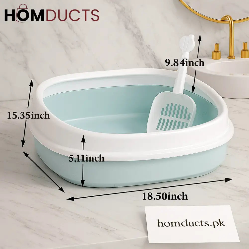 Luxury Foldable Cat Litter Box with Scoop – Easy Clean, Space-Saving Design