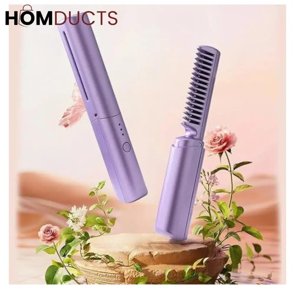 Luxury Portable Hair Straightening Comb – Rechargeable & Travel-Friendly