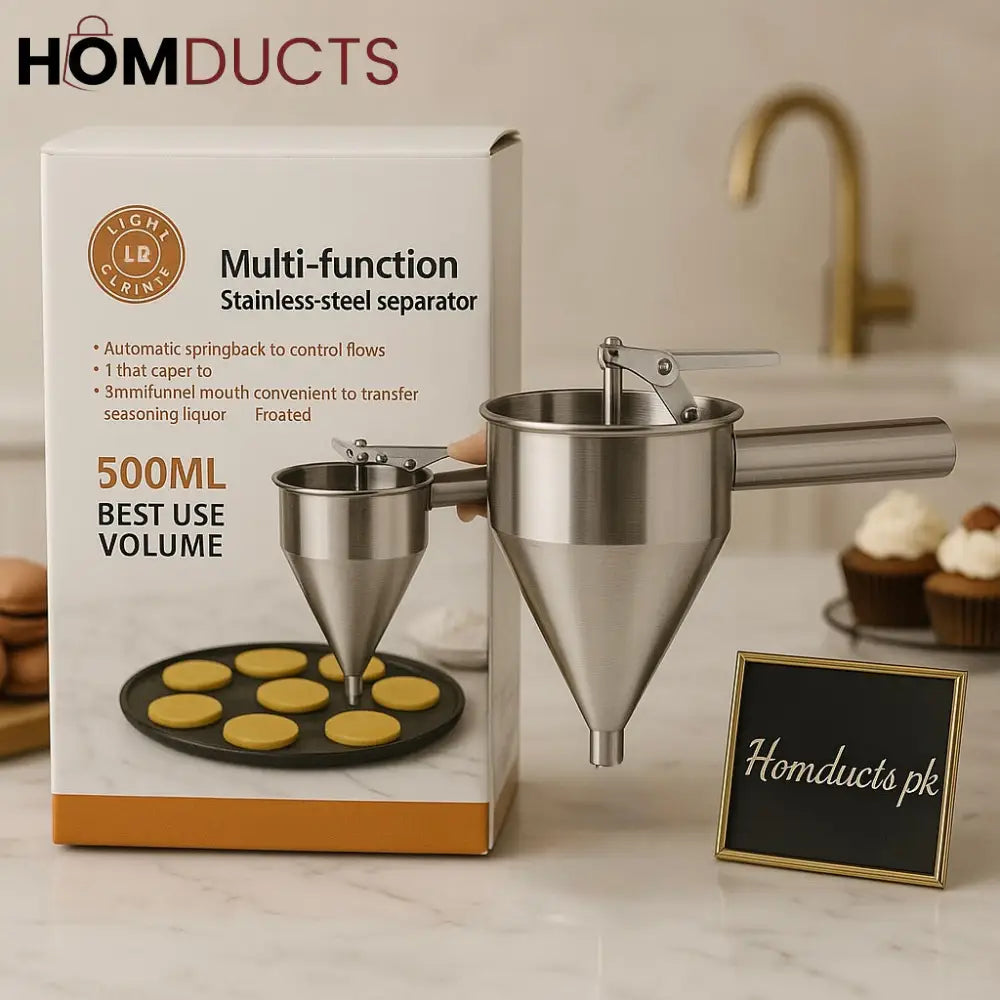 Luxury Stainless Steel Multi-Function Batter & Sauce Separator Funnel – 500ML