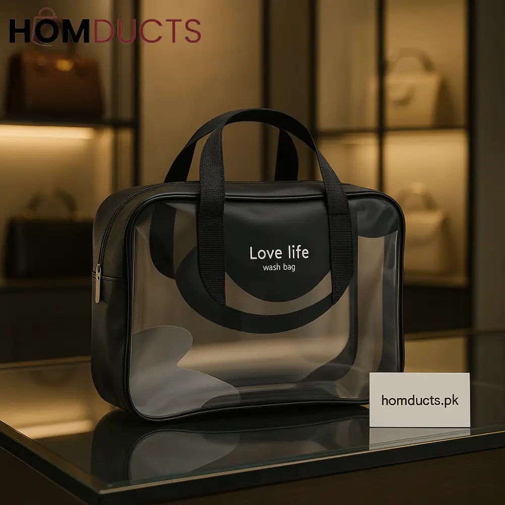 Luxury Transparent Travel Wash Bag – Premium Toiletry Organizer