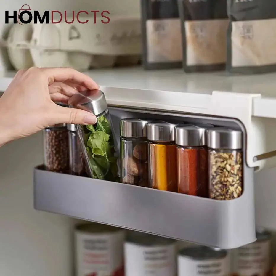 Luxury Under-Shelf Storage Rack – Space-Saving Kitchen & Pantry Organizer With Six Bottles