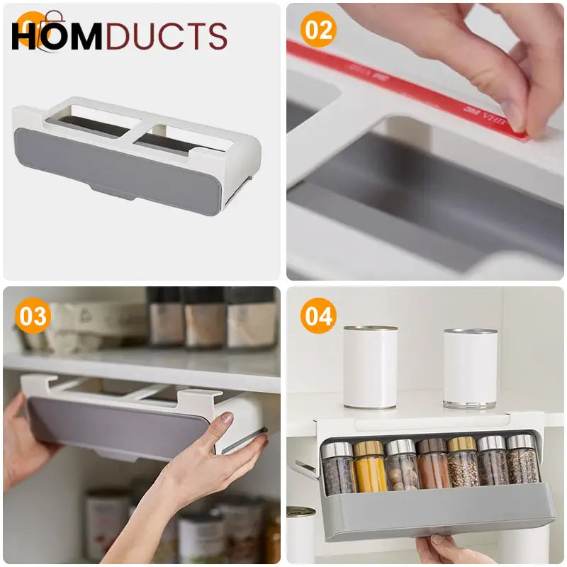 Luxury Under-Shelf Storage Rack – Space-Saving Kitchen & Pantry Organizer With Six Bottles