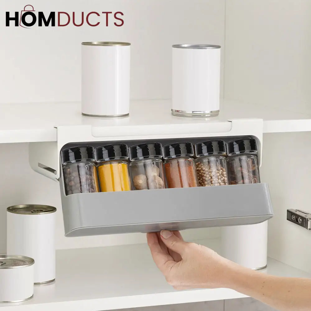 Luxury Under-Shelf Storage Rack – Space-Saving Kitchen & Pantry Organizer With Six Bottles