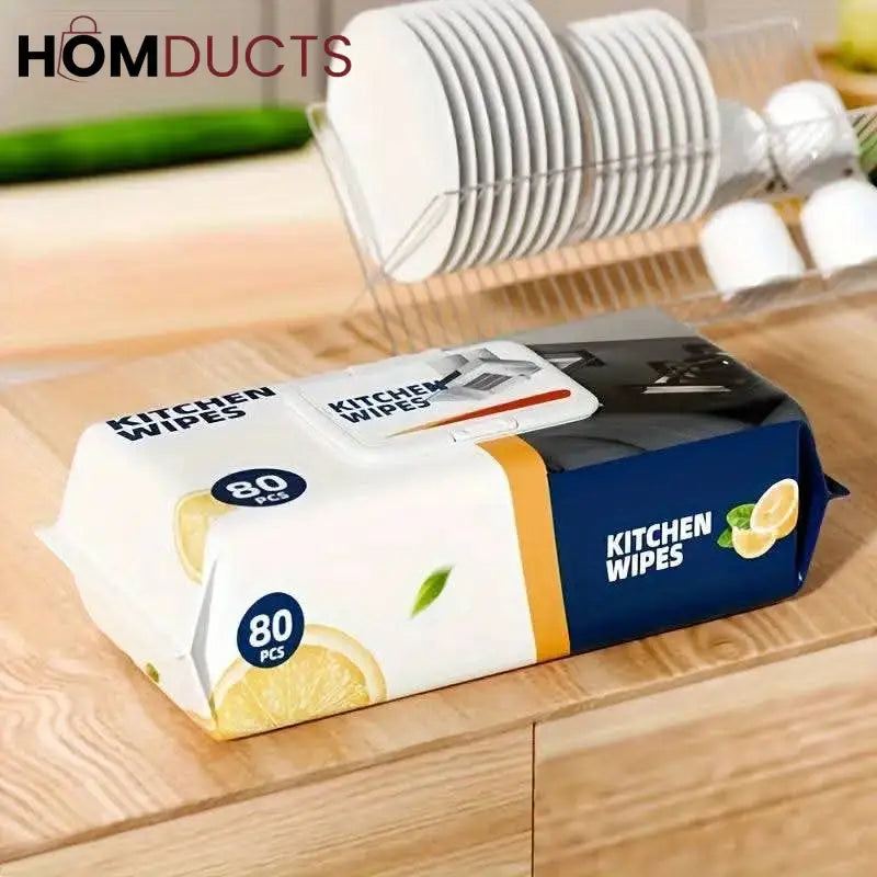 Oil & Grease Remover Kitchen Cleaning Wipes – Wash-Free & Gentle on Hands