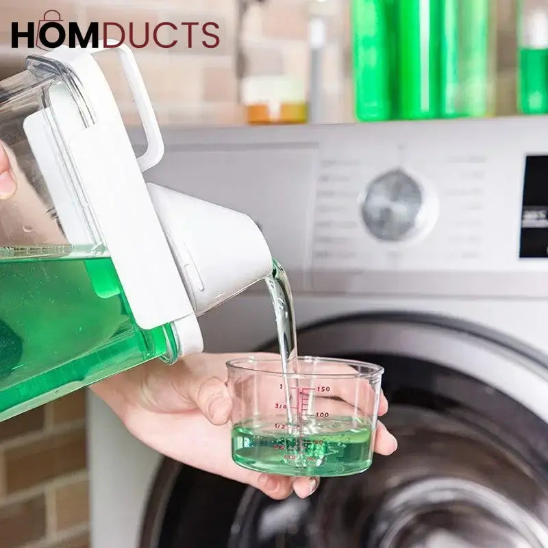 Smart Laundry Dispenser Set – Stackable Containers with Built-In precision Cup for Detergent & Softener