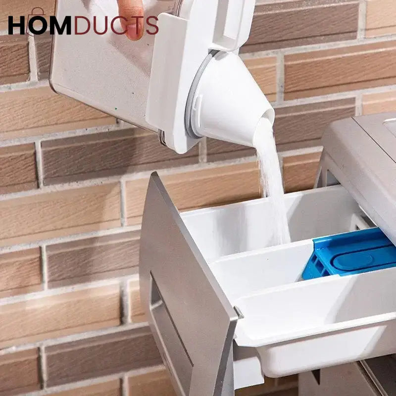 Smart Laundry Dispenser Set – Stackable Containers with Built-In precision Cup for Detergent & Softener