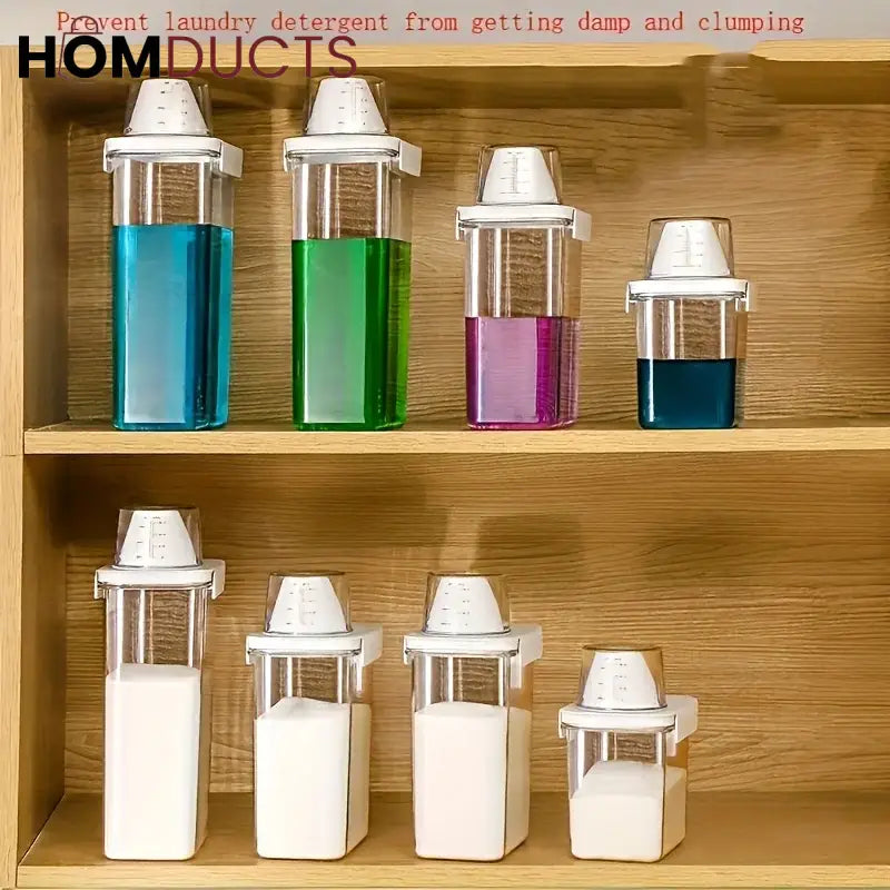 Smart Laundry Dispenser Set – Stackable Containers with Built-In precision Cup for Detergent & Softener