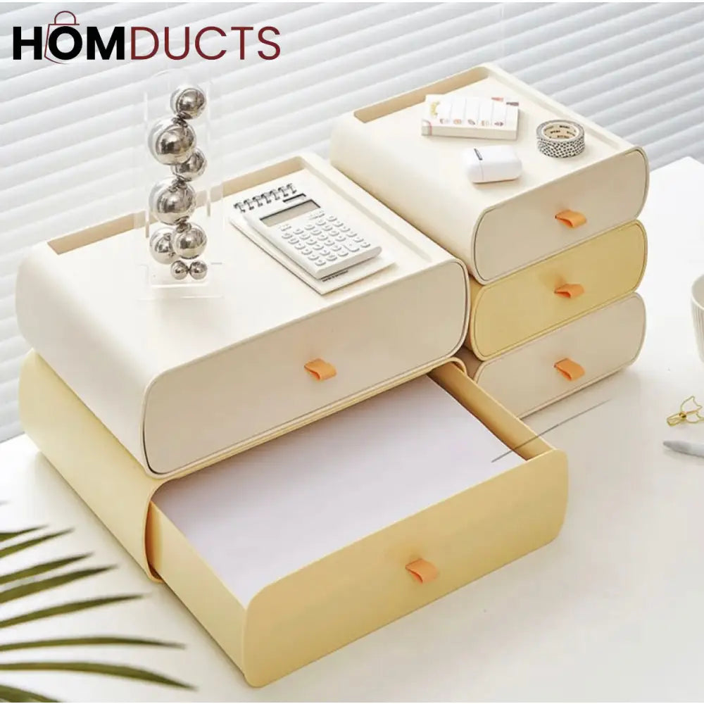 Stackable Pastel Drawer Organizer – Korean Minimal Aesthetic