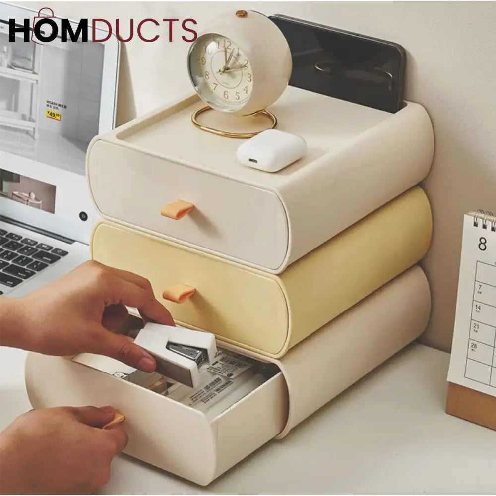 Stackable Pastel Drawer Organizer – Korean Minimal Aesthetic