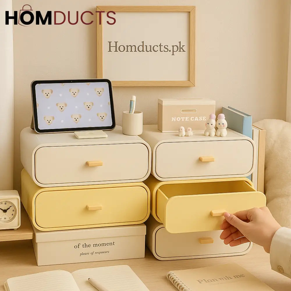 Stackable Pastel Drawer Organizer – Korean Minimal Aesthetic