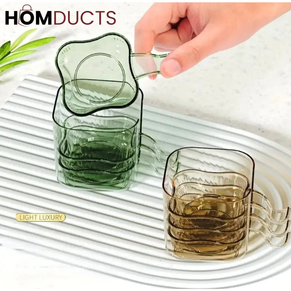 Transparent Square Handle Sauce Dip Bowls – Stackable Seasoning & Condiment Serving Dishes 6pcs
